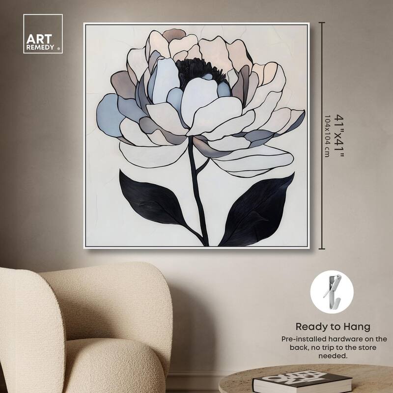 Gray Scale Flower II Canvas by Art Remedy