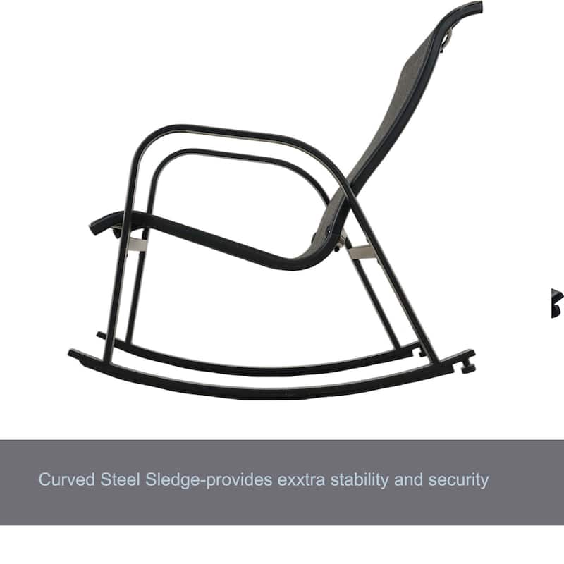 Outdoor Rocking Chair, Steel Rocker Seating Outside for Front Porch, Garden, Patio, Backyard
