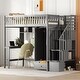 preview thumbnail 8 of 33, Twin Size Loft Bed With Bookshelf and Wardrobe for Storage