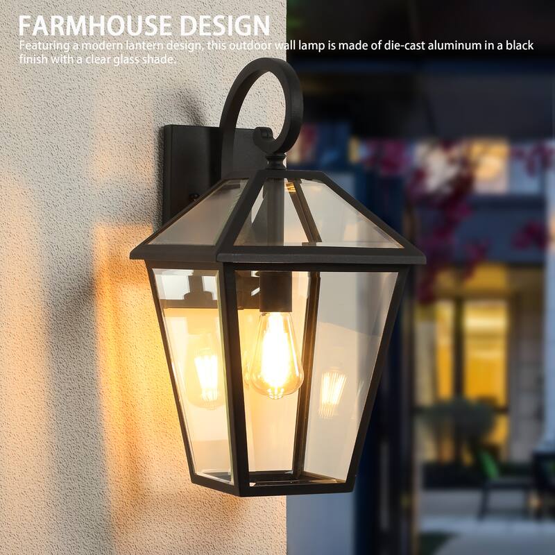 Set of 2 10" Outdoor Wall Lanterns
