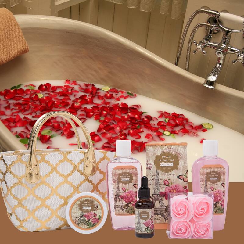 Draizee Set of 4 Spa Basket British Rose, Princess Flower