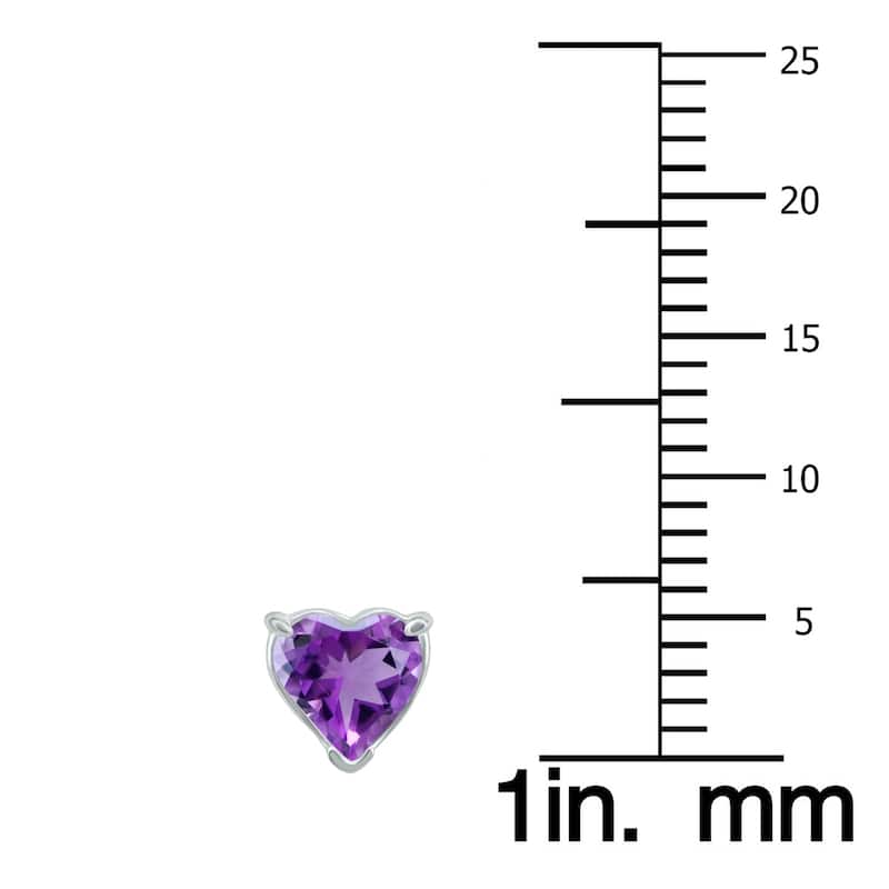 Marquee 14K White Gold 5MM Heart Amethyst Earrings