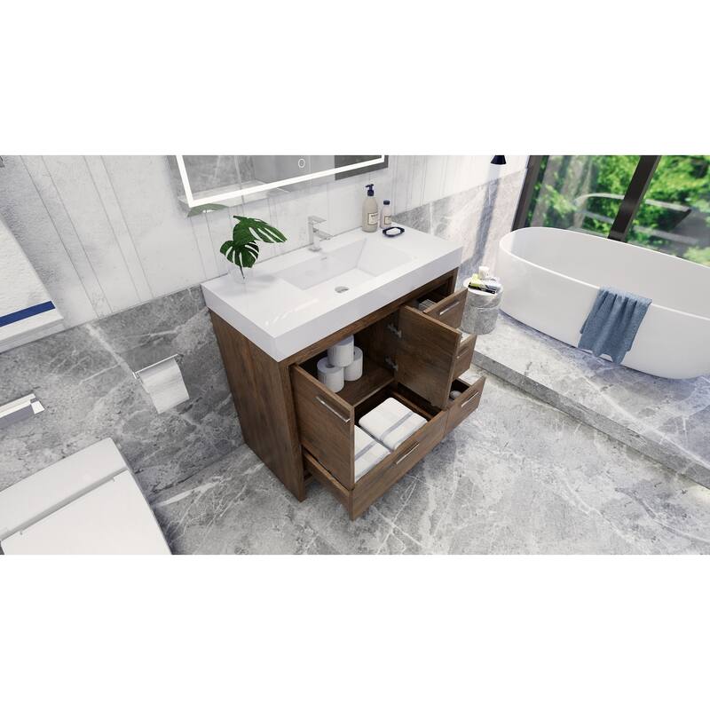 Dove 42'' Freestanding Vanity with Reinforced Acrylic Sink