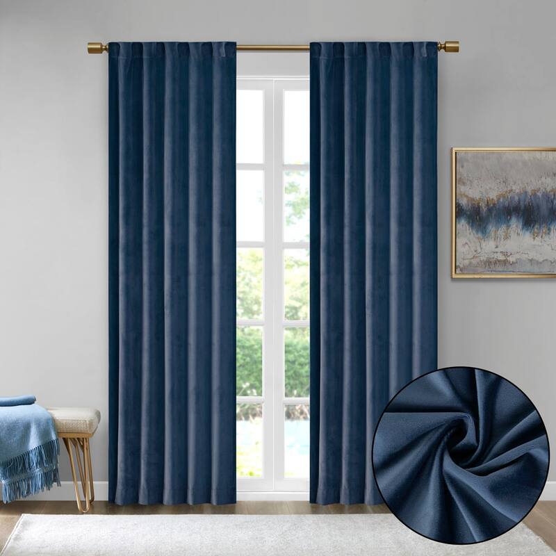 Room Darkening Metallic Printed Poly Velvet Rod Pocket/Back Tab Window Panel Pair