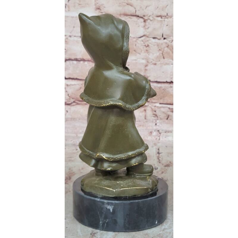 Bronze Child Violinist Sculpture – Young Girl Playing Fiddle Figurine