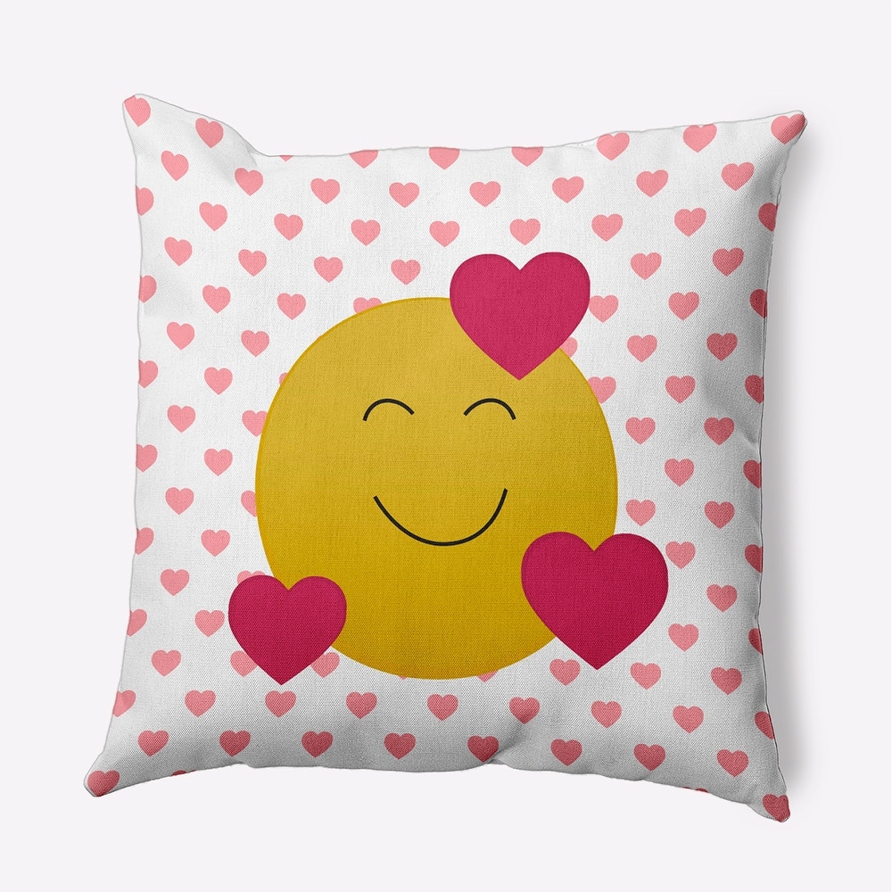 Love Emoji Valentines Day Decorative Throw Pillow