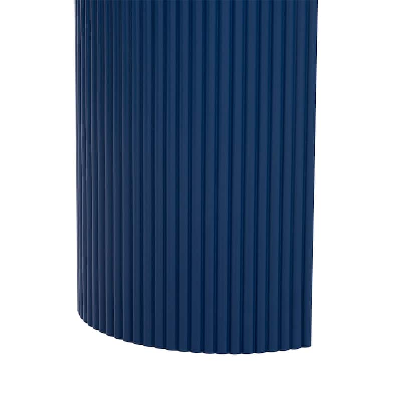 Curved Design Console Table with Unique Vertical Stripe Design