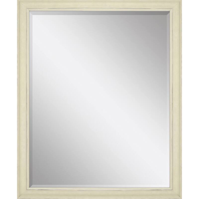 HomeRoots 44" White Solid Wood Framed Accent Mirror - 34.00 in. x 44.00 in. x 2.00 in.