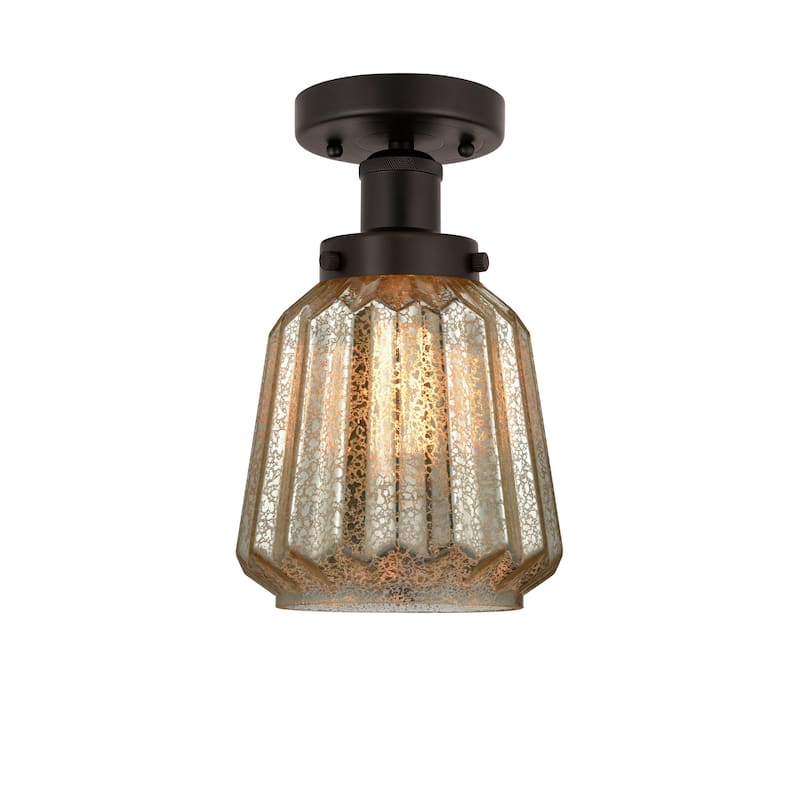 Innovations Lighting Chatham - 1 Light 7" Semi-Flush Mount - Clear/Oil Rubbed Bronze