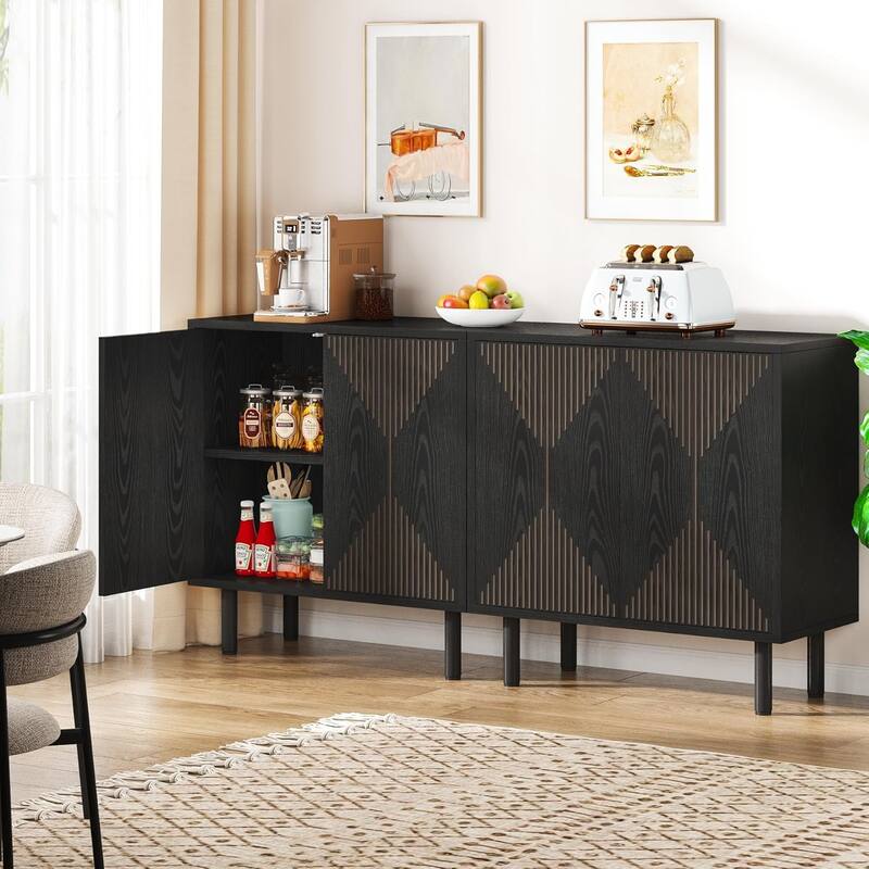 Modern Large White Storage Cabinet, Freestanding Floor Cabinet