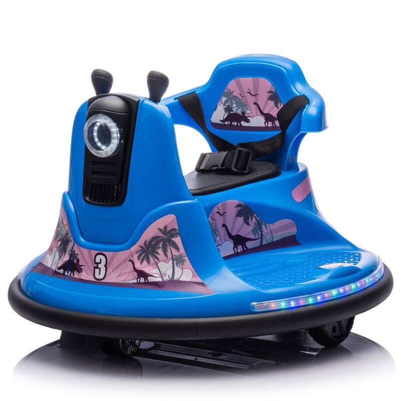 12V Kids Ride On Bumper car W/Parents control,Rotate 360 degrees,Two-handed switch for direction control For kids of 2-5