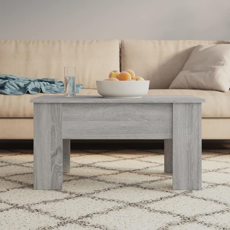 vidaXL Coffee Table Lift Top End Table Accent Side Sofa Table Engineered Wood - 31.1" x 19.3" x 16.1" - Gray sonoma