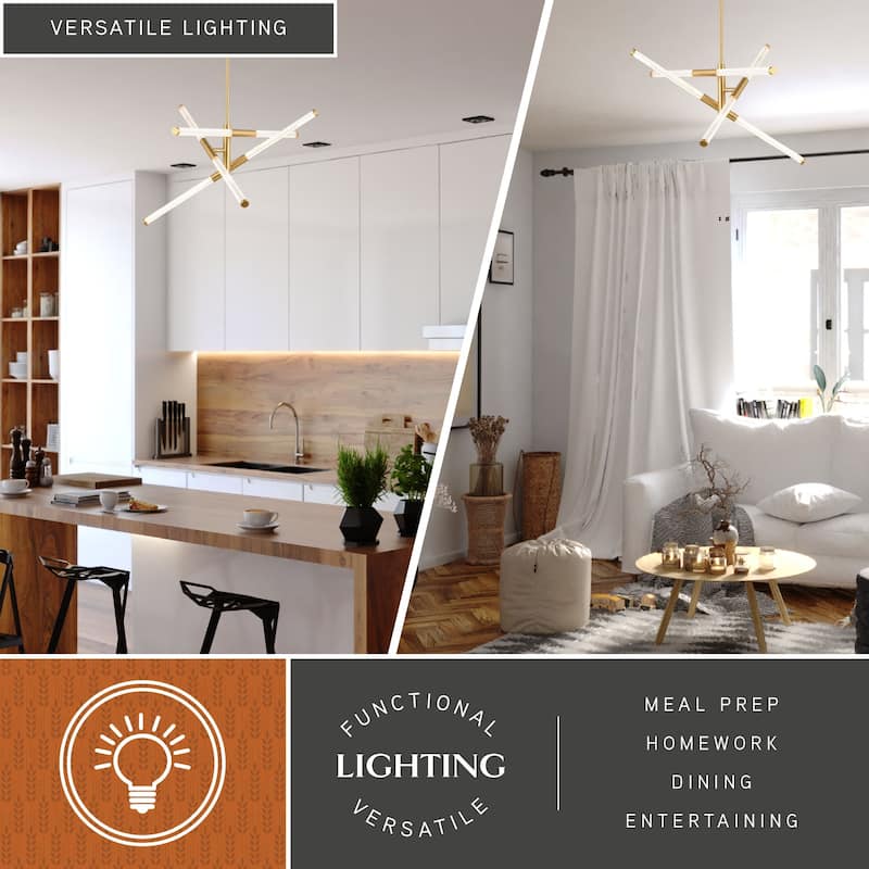 Avalon 3L LED Contemporary Pendant Light White Acrylic Adjustable Arms