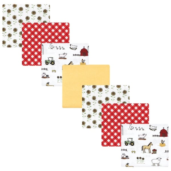slide 1 of 1, Hudson Baby Infant Girl Cotton Flannel Receiving Blankets Bundle, Girl Farm, One Size - Girl Farm - One Size One Size - Girl Farm