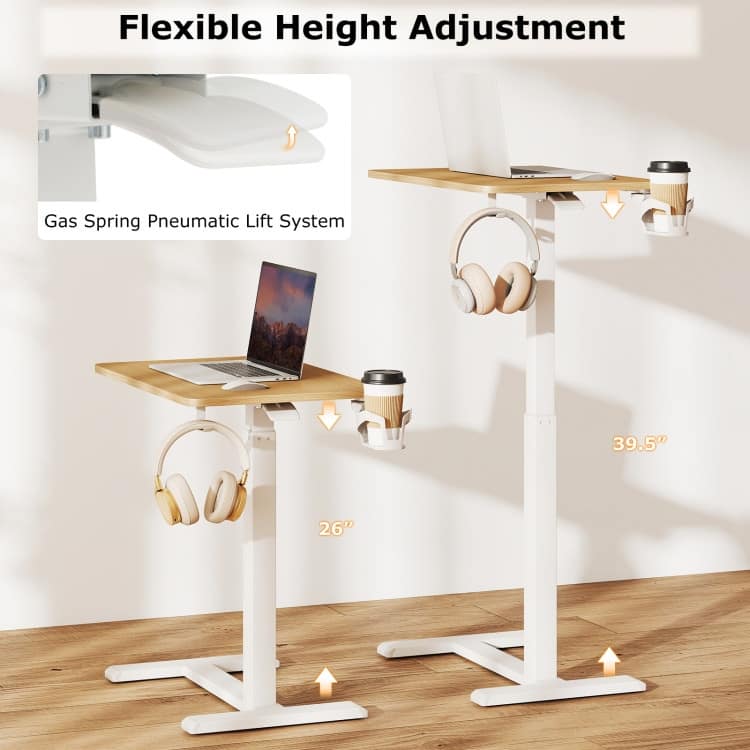 Engineered Wood Mobile Standing Desk with Adjustable Height