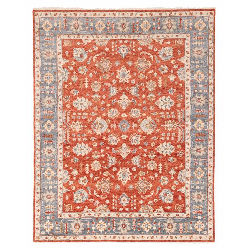 ECARPETGALLERY Hand-knotted Finest Oushak Red Wool Rug - 8'2 x 10'0