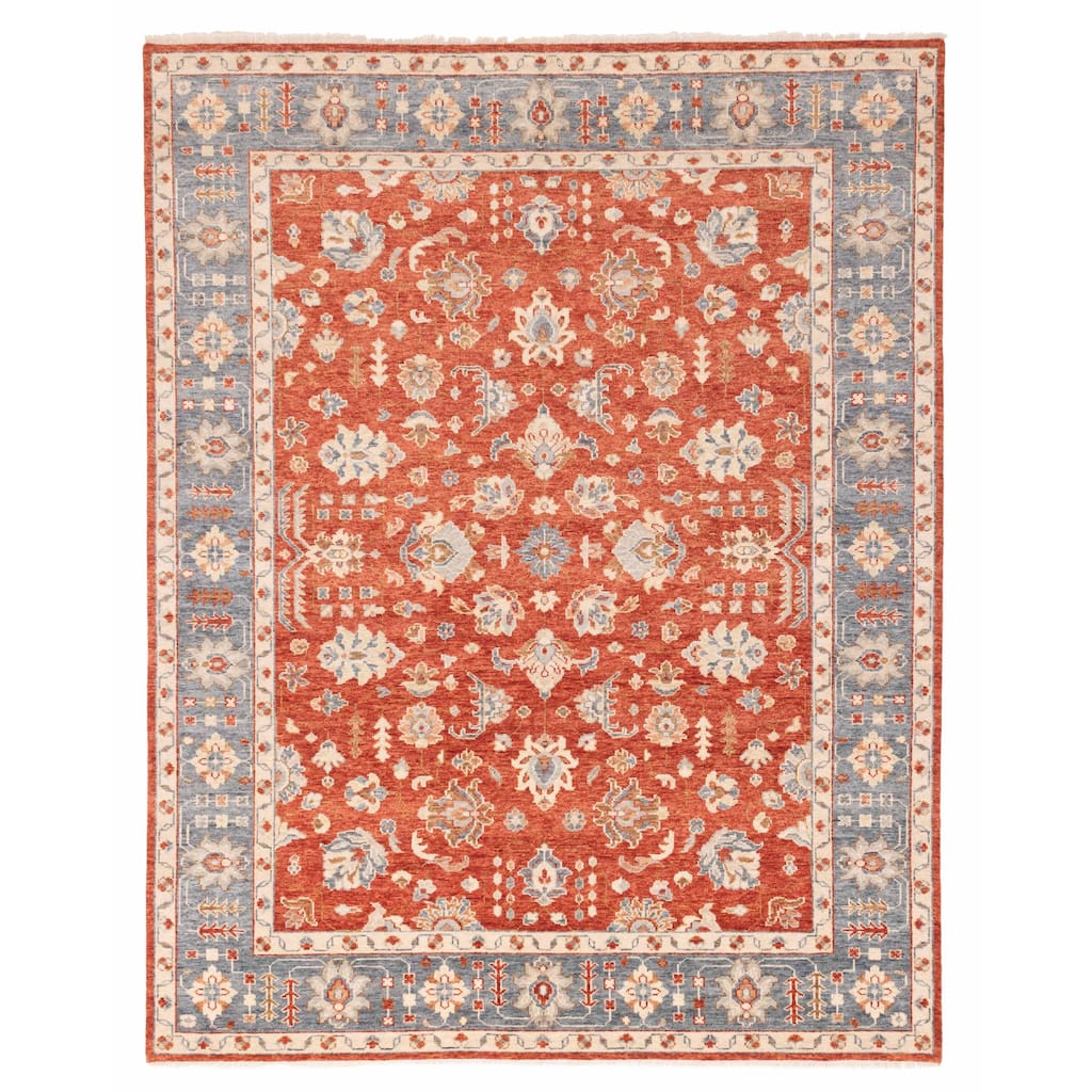 ECARPETGALLERY Hand-knotted Finest Oushak Red Wool Rug - 8'2 x 10'0