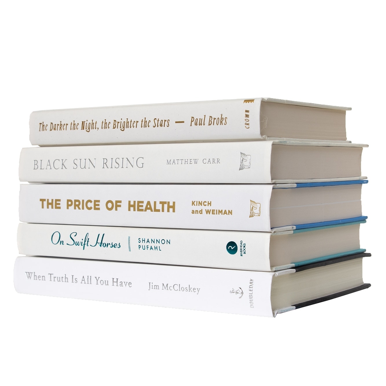 Decorative Books - Snowfall Book Stack - 5 Yellow Books