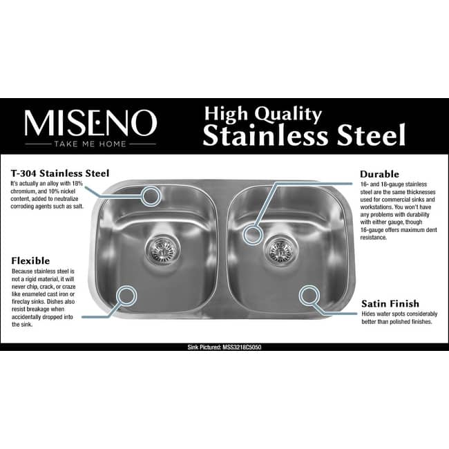 Miseno MSS2421C 23-1/4" Undermount Single Basin Stainless Steel