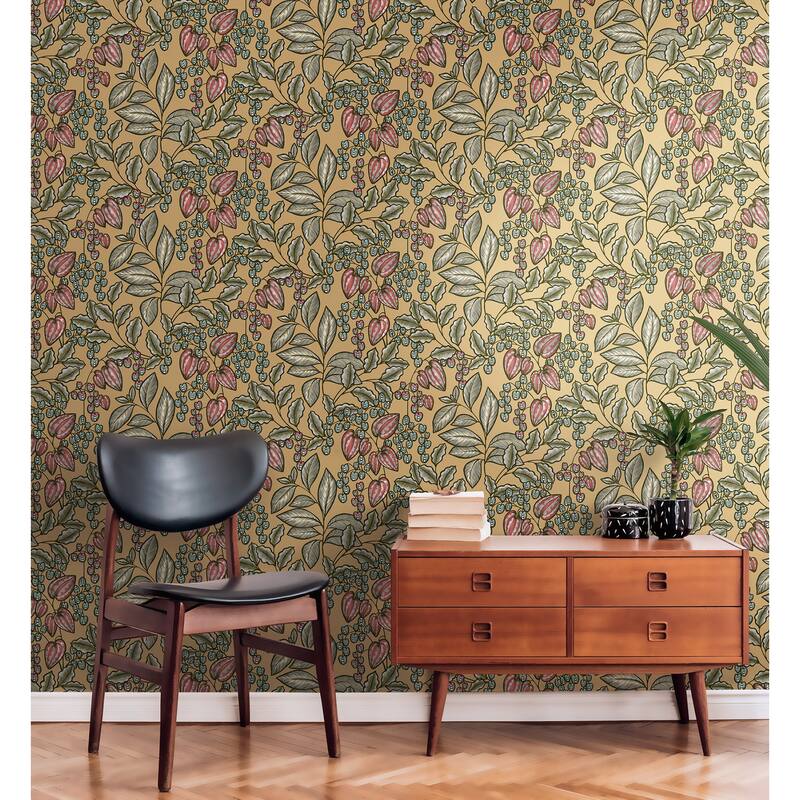 AS Creation Leif Mustard Vine Trail Wallpaper