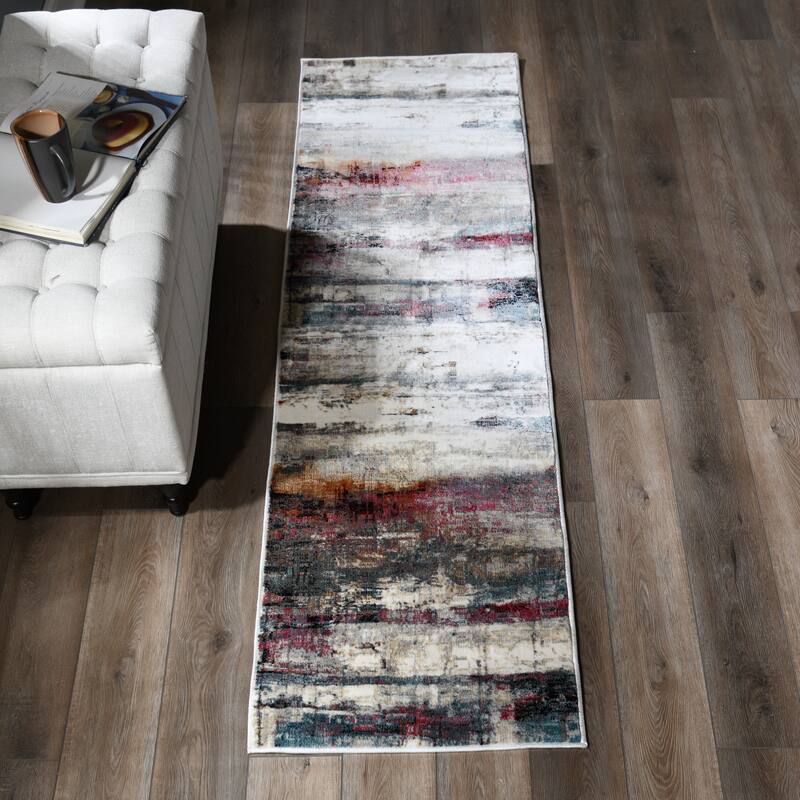Eros Collection Abstract Multicolored Area Rug