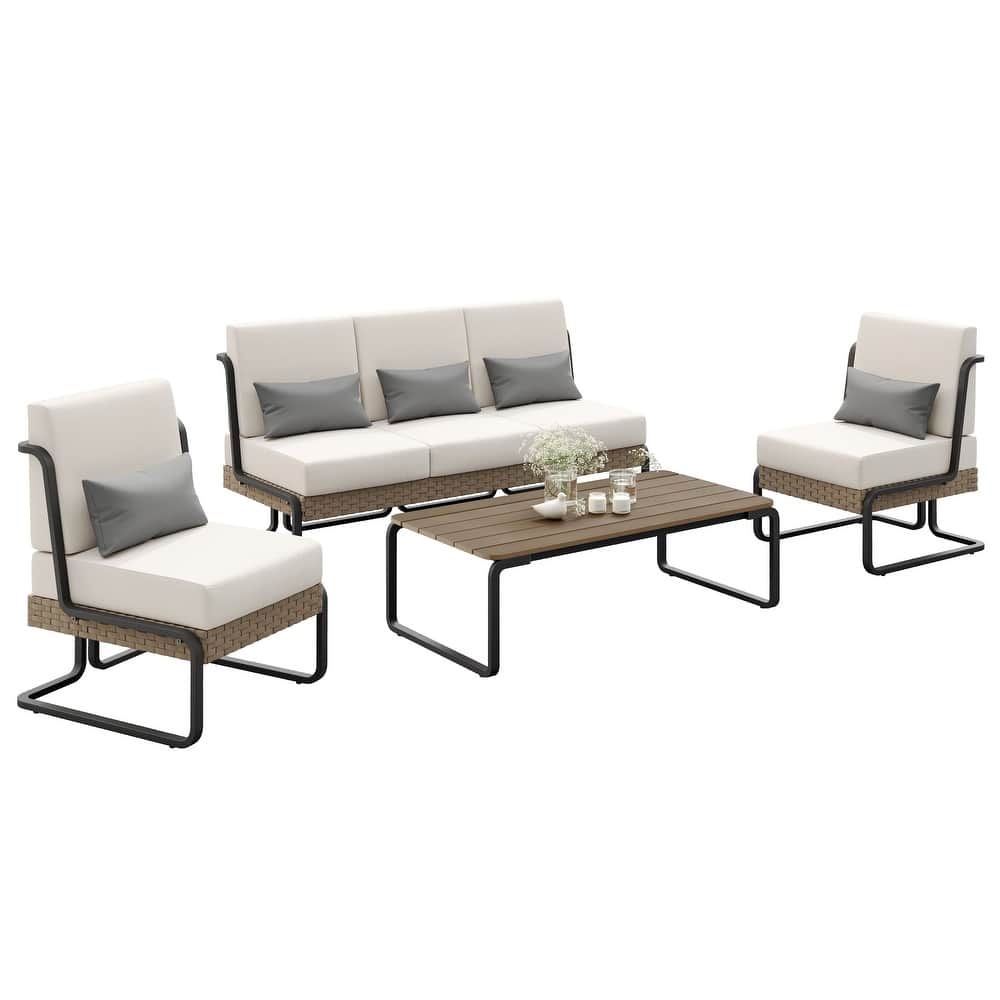 Corvus Akrotiri 4-piece Outdoor Wicker Conversation Set