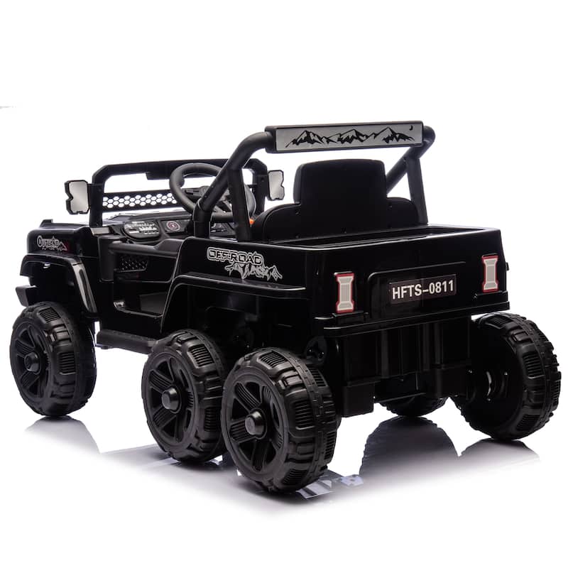 12V Kids Ride On 6-Wheel electric truck car W/Parents Control ,Six-Wheel Suspension,Four motors,Power display,Searchlight