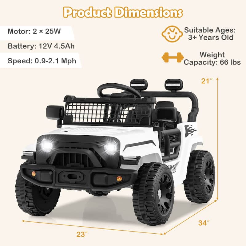Costway 12V Kids Ride on Truck Car Battery Powered Electric Vehicle - See Details