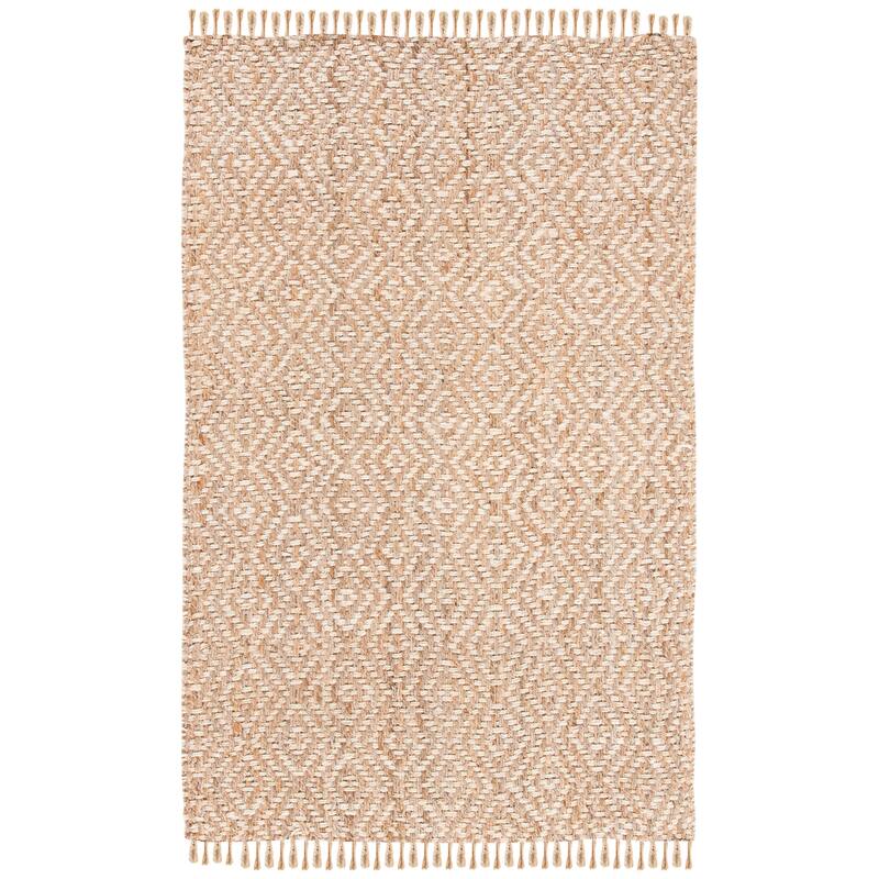 SAFAVIEH Handmade Natural Fiber Jaeda Diamond Jute Tassel Rug