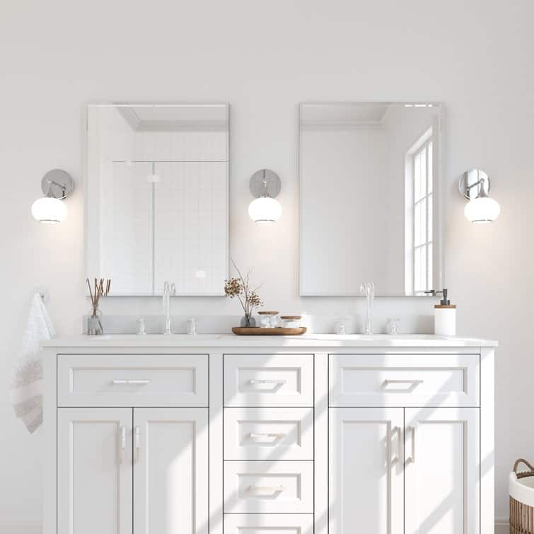 Acroma 1 Light Polished Chrome Finish Modern Globe Vanity Light