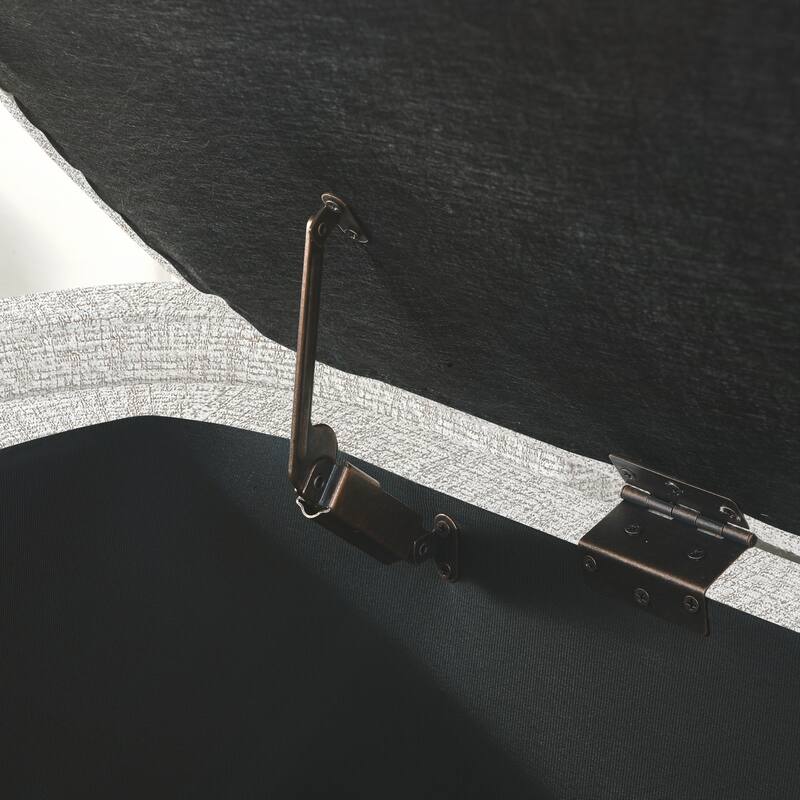Linen Fabric Upholstered Bench with Large Storage Space