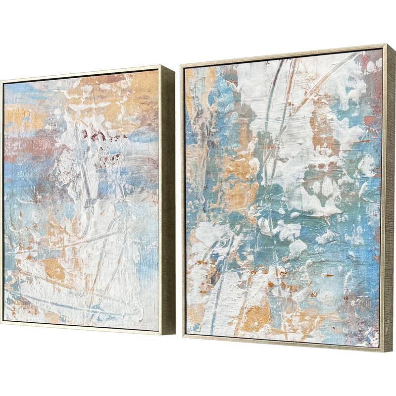 Paragon Textural Abstract II Non-Glass Framed Art - Set of 2