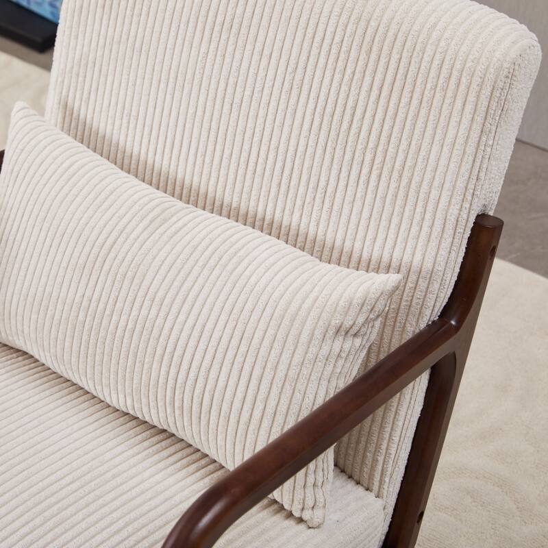 Mid-Century Modern Accent Chair & Coffee Table Set, Vintage Luxury Style, Leisure Chair & coffee table