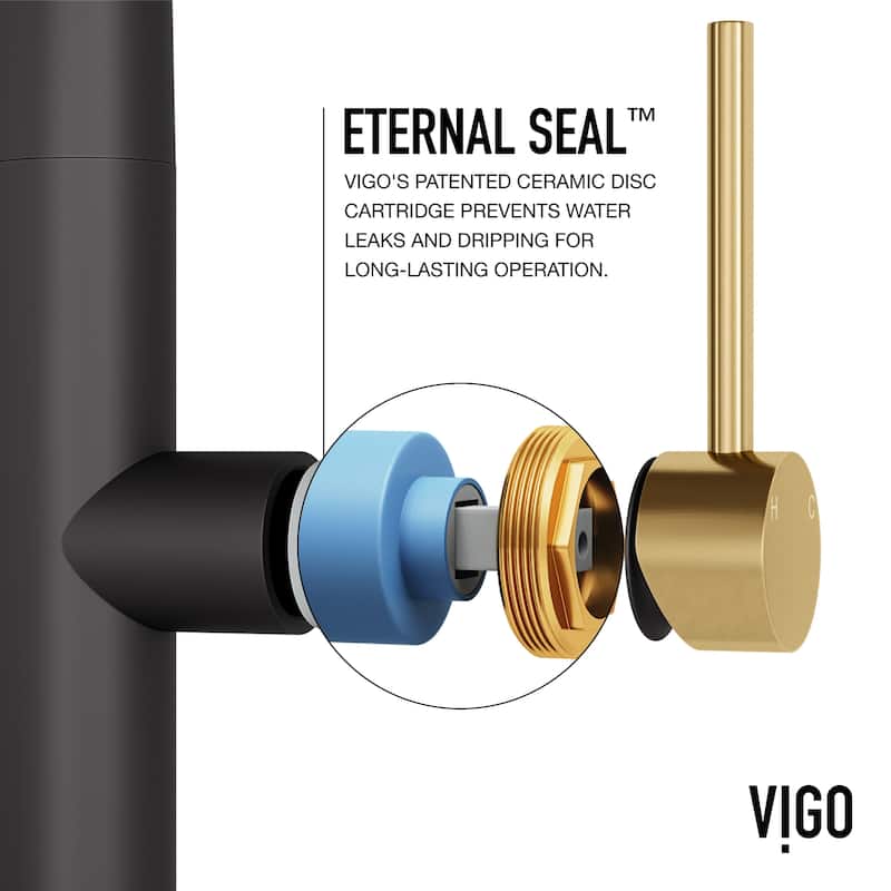 VIGO Greenwich 18" H Single Handle Pull-Down Sprayer Kitchen Faucet
