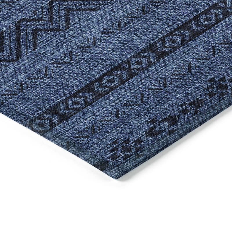 Machine Washable Indoor/ Outdoor Chantille Stripes Boho Rug