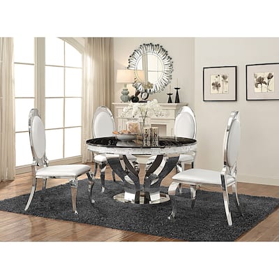Anchorage Chrome 5-piece Round Dining Set