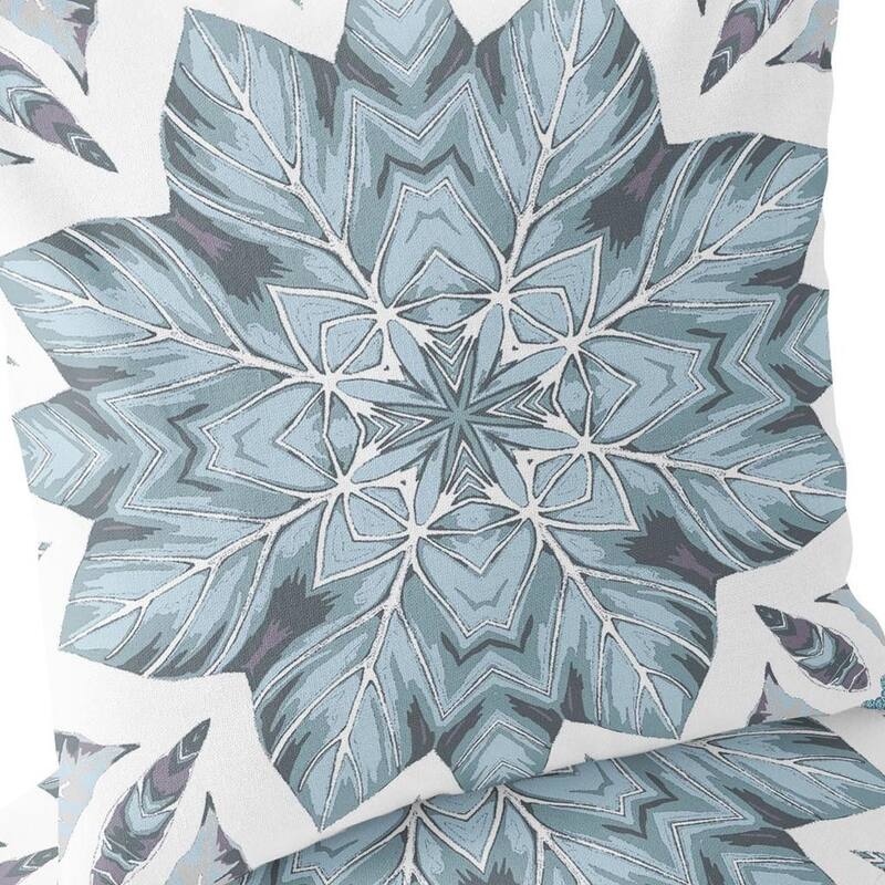 HomeRoots Set of Two 16" X 16" Blue and White Blown Seam Eclectic Indoor Outdoor Throw Pillow - 16.00' X '16.00' X '5.00