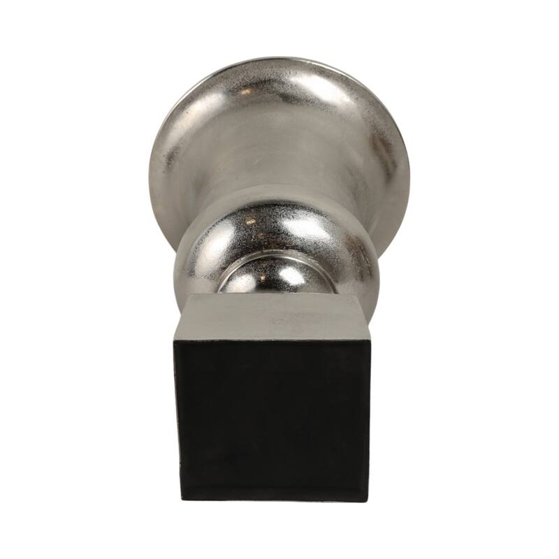 Aluminum Vase Flared Urn Design Tall Metallic Finish - 24" Silver