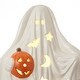 preview thumbnail 3 of 4, PreLit Ceramic Halloween Ghost Pumpkin HandPainted Tabletop Decor