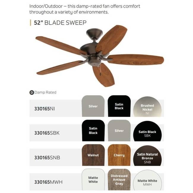 Kichler Renew Patio 52" 5 Blade Outdoor Ceiling Fan