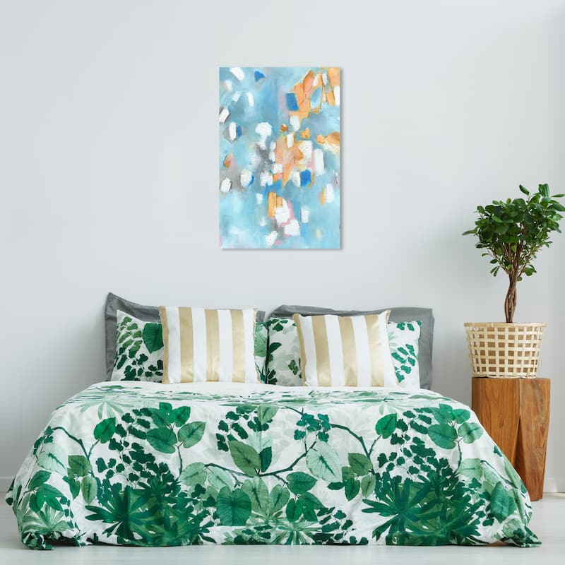 Wynwood Studio Canvas Abstract Playful Soul Blue and Metallic Gold Modern & Contemporary Wall Art Canvas Print - 24 x 36