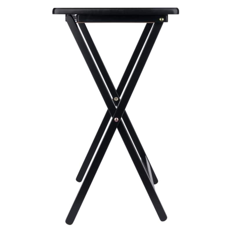 Folding Rectangular Snack Tables - 29" - Black - Set of 2