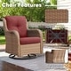 preview thumbnail 57 of 82, Gymojoy 3-Piece Rattan Wicker Rocking Swivel Chair Set with Table
