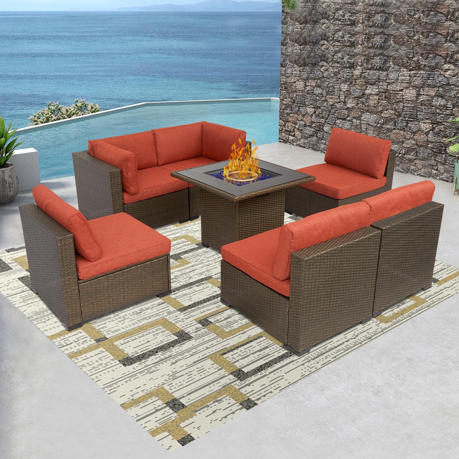 Oshion garden furniture wicker chair online wicker sofa set with end table