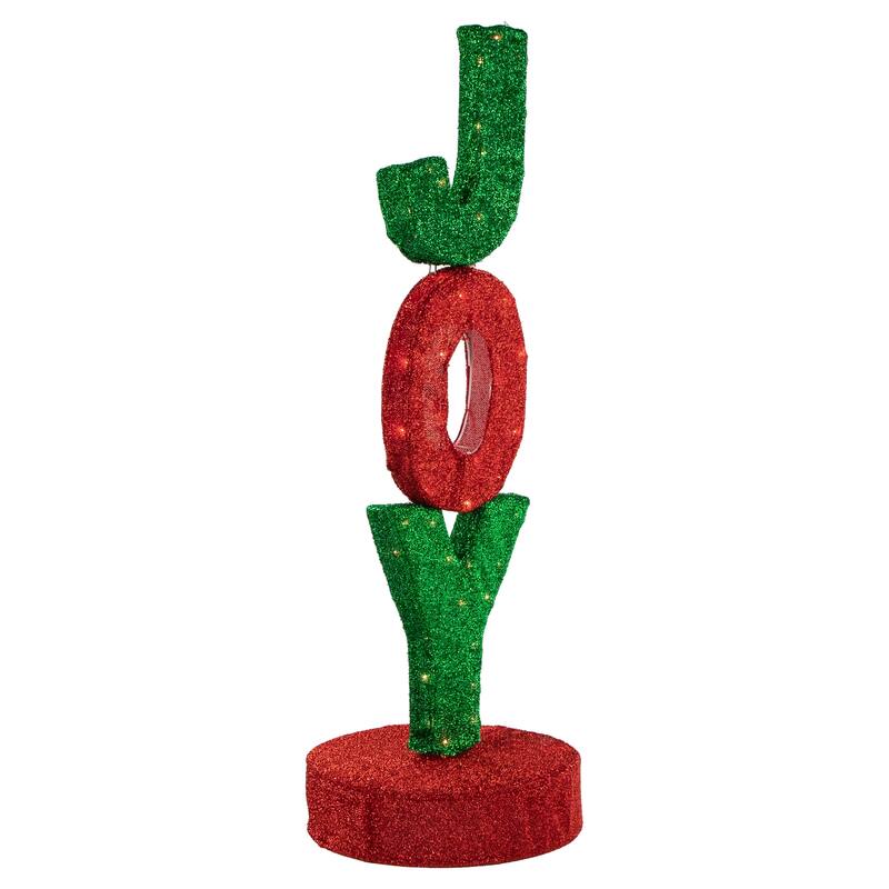 39" Lighted Red and Green 'Joy' Outdoor Christmas Sign