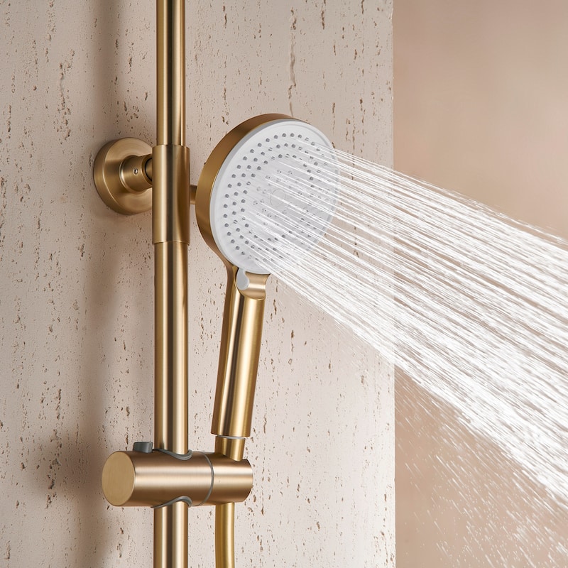 Matte Black Wall Mounted Thermostatic Bathroom Shower Faucet Set