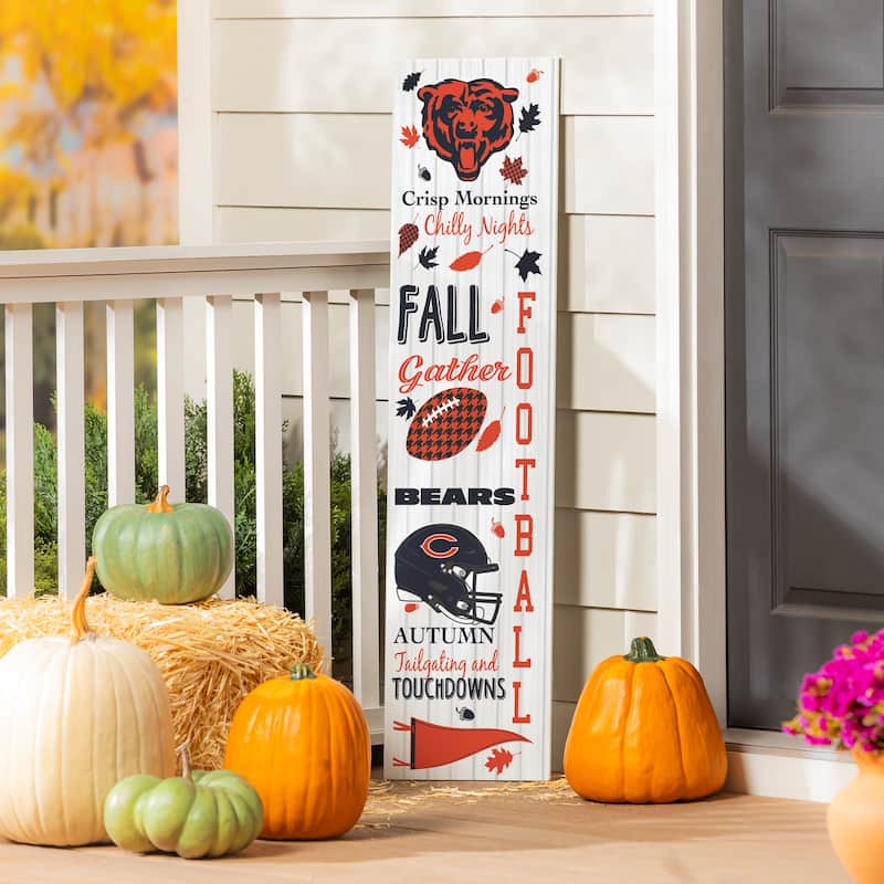 47" Double Sided Seasonal Porch Leaner, Chicago Bears - 47" x 11.25" - Fall