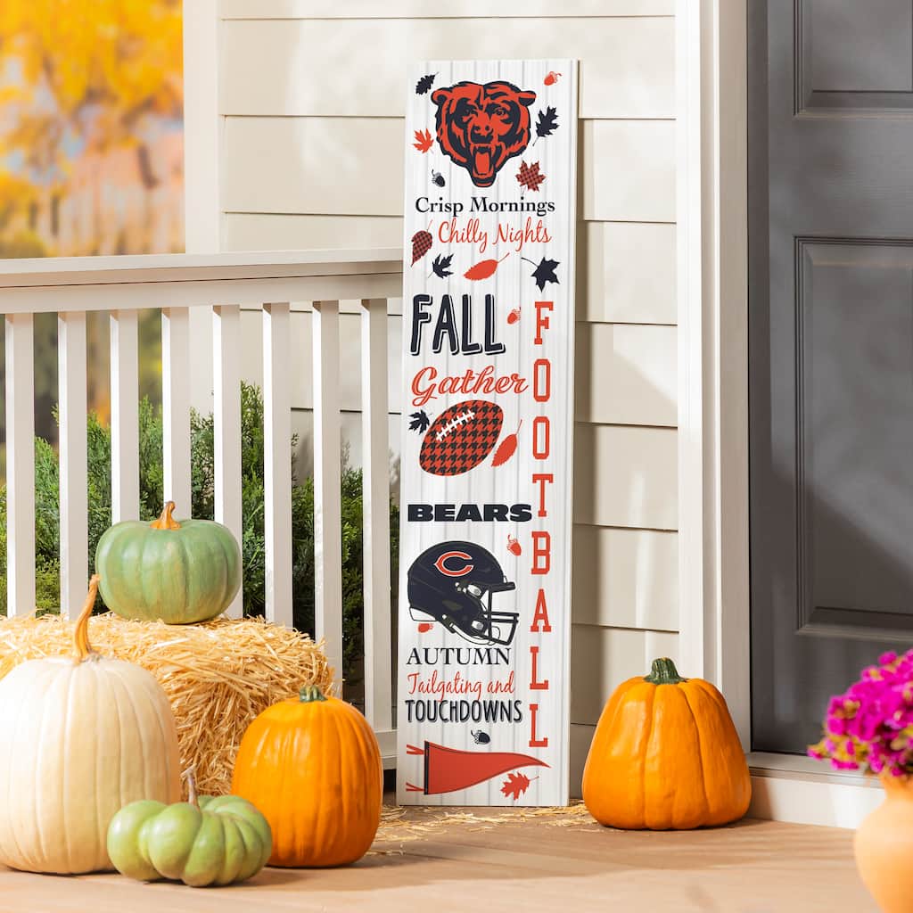 47" Double Sided Seasonal Porch Leaner, Chicago Bears - 47" x 11.25"