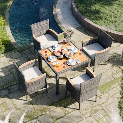 Futzca Outdoor Patio Dining Set with Table and Chairs, 5 Or 7 Pieces - N/A