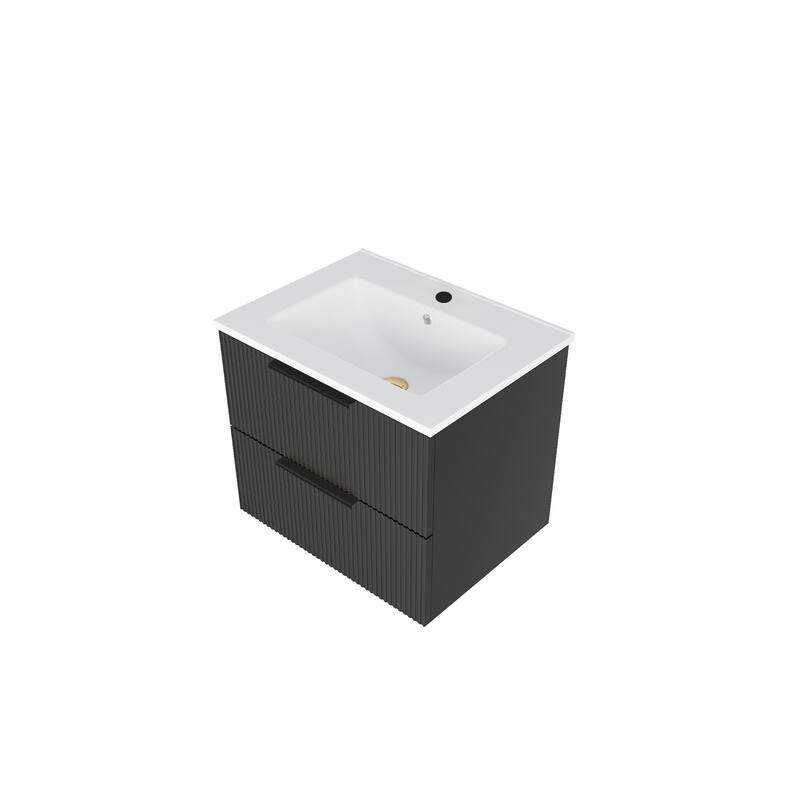 Wall Mounted Floating Bathroom Vanity Cabinet With Ceramic Sink